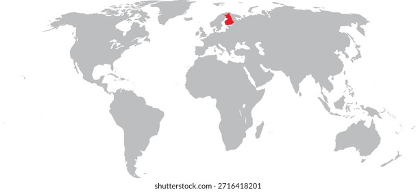 Finlândia em destaque no World Map Vetor Design