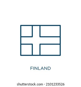 finland icon. Thin linear finland outline icon isolated on white background. Line vector finland sign, symbol for web and mobile