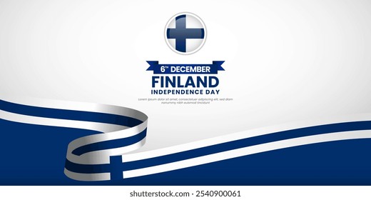 Finland independence day celebration Banner Background with Waving flag and blank text space