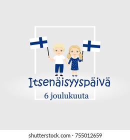 Finland, Independence Day greeting card. Translation from Finnish: December 6, Independence Day
