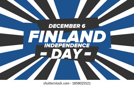 Finland Independence Day. National happy holiday, celebrated annual in December 6. Finland flag. Patriotic elements. Poster, card, banner and background. Vector illustration