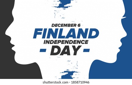 Finland Independence Day. National happy holiday, celebrated annual in December 6. Finland flag. Patriotic elements. Poster, card, banner and background. Vector illustration