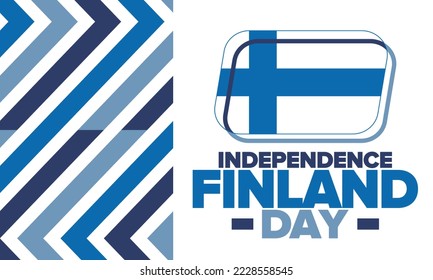 Finland Independence Day. National happy holiday, celebrated annual in December 6. Finland flag. Patriotic elements. Poster, card, banner and background. Vector illustration