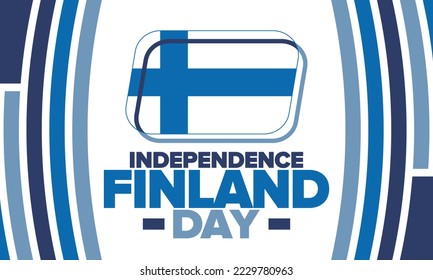 Finland Independence Day. National happy holiday, celebrated annual in December 6. Finland flag. Patriotic elements. Poster, card, banner and background. Vector illustration