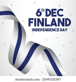 Finlandia Día de la Independencia Social Media Post Design, Plantilla de Tarjeta de Felicitación, Bandera de Finlandia, Celebración del 6 de diciembre, Cultura finlandesa, Afiche patriótico, Arte vectorial para el Día Nacional de Finlandia, Tipografía post