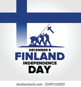 Día de la Independencia de Finlandia Diseño de redes sociales, Plantilla de tarjeta de felicitación, bandera de Finlandia, celebración del 6 de diciembre, cultura finlandesa, cartel patriótico, Arte vectorial para el Día Nacional de Finlandia, cartel, volante