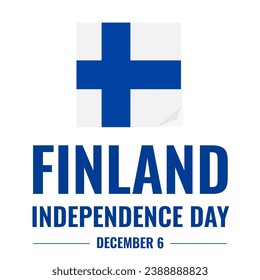 Finland Independence Day typography poster. Finnish holiday celebrate on December 6. Vector template for banner, flyer, greeting card, postcard, etc.