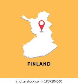 Finland Isometric map with location icon vector illustration design