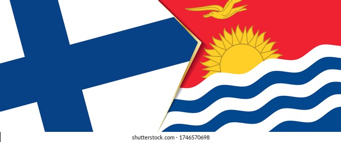 Finnland und Kiribati Flaggen, zwei Vektorflaggen Symbol für Beziehung oder Konfrontation.
