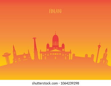 Finland Landmark Global Travel And Journey paper background. Vector Design Template.used for your advertisement, book, banner, template, travel business or presentation.