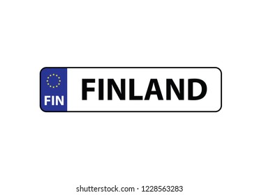 Finland license plate car automobile European Union banner