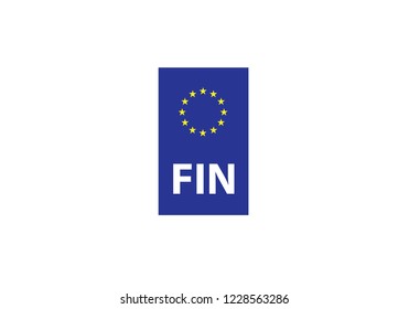 Finland license plate car automobile European Union banner