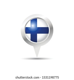 Finland location icon vector design. Finland gps locator pin. Scalable vector design.
