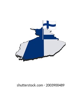 Finland map 3d vector graphics