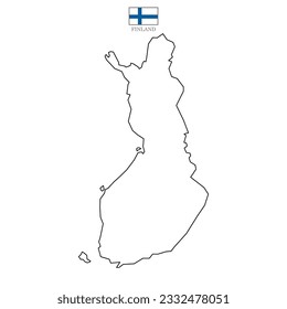 Finland map background. Finland map isolated on white background with flag. Vector illustration map europe