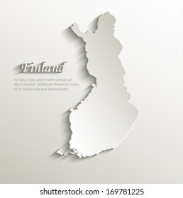 Finland Map Card Paper 3D Natural Vector