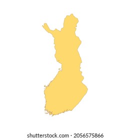 Finland map color line element. Border of the country. UI UX GUI design element. Editable stroke.