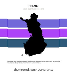 Finland map with creative design vector 