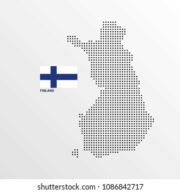 Finland Map design with flag and light background vector 
