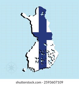 Finland map Design Vector illustration graphic