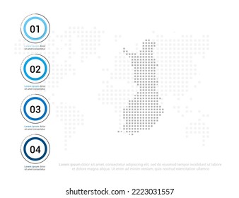 Finland map of dots gray for presentation. Creative concept for infographic.