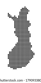Finland map. Map of Finland in dotted style. Borders of the country filled with rectangles for your design. Vector illustration.