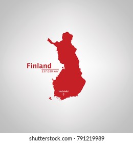 Finland Map, With Extensive State and Capital State, Using For Business, Education, etc.