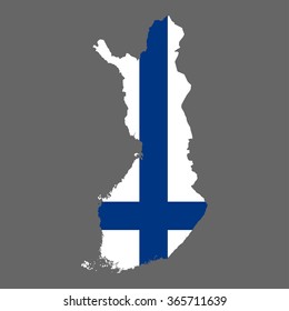 Finland - map and flag