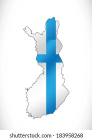 Finland map and flag idea design