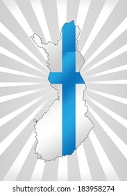Finland map and flag idea design
