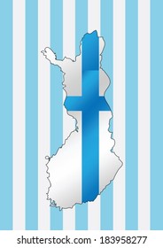 Finland map and flag idea design