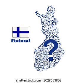 Finland map flag made from question mark.