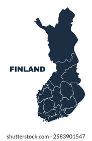 Finland map flat border outline vector