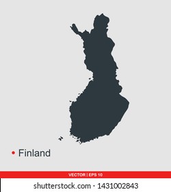 Finland map flat icon, vector illustration on gray background