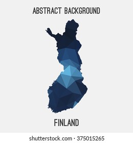 Finland map in geometric polygonal style.Abstract tessellation,modern design background. Vector illustration EPS8