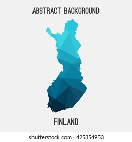 Finland map in geometric polygonal style.Abstract tessellation,modern design background. Vector illustration EPS8