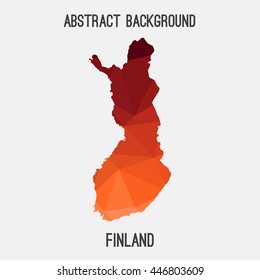 Finland map in geometric polygonal,mosaic style.Abstract tessellation,modern design background. Vector illustration EPS8