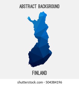 Finland map in geometric polygonal,mosaic style.Abstract tessellation,modern design background,low poly. Vector illustration.
