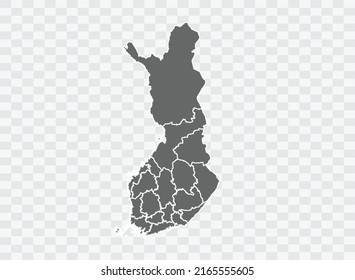 Finland map grey Color on Backgound png
