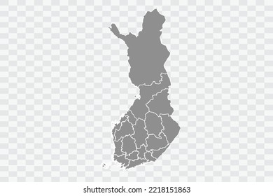 Finland Map grey Color on White Background  Png