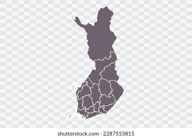 Finland Map Grey Color on White Background quality files Png
