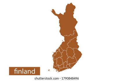 finland map High Detailed on white background. Abstract design vector illustration eps 10. Orange color.