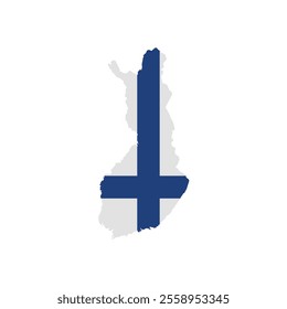 Finland map icon. Finland flag map. Vector illustration