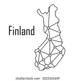 Finland map icon, vector illustration in black color on a white background.