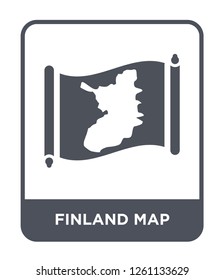 finland map icon vector on white background, finland map trendy filled icons from Countrymaps collection, finland map simple element illustration