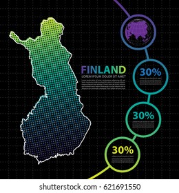 Finland map infographic design template