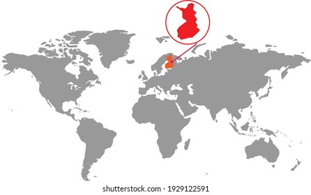 
Finland map. Isolated world map. Isolated on white background. Vector illustration.