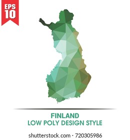 FINLAND MAP IN LOW POLY