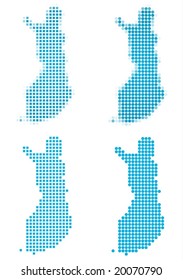 Finland map mosaic set. Isolated on white background.