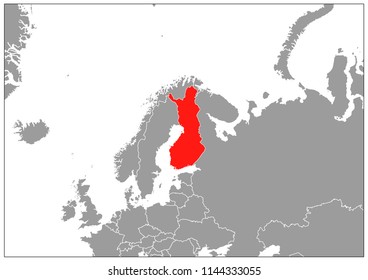 Finland map on gray base 
